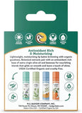 Badger Classic Lip Balm 4-Pack Organic Natural Hydrating Lip Care