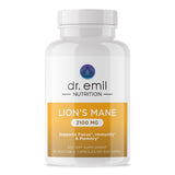 DR. EMIL NUTRITION Organic Lion's Mane Supplement - 2100mg Capsules for Focus & Clarity