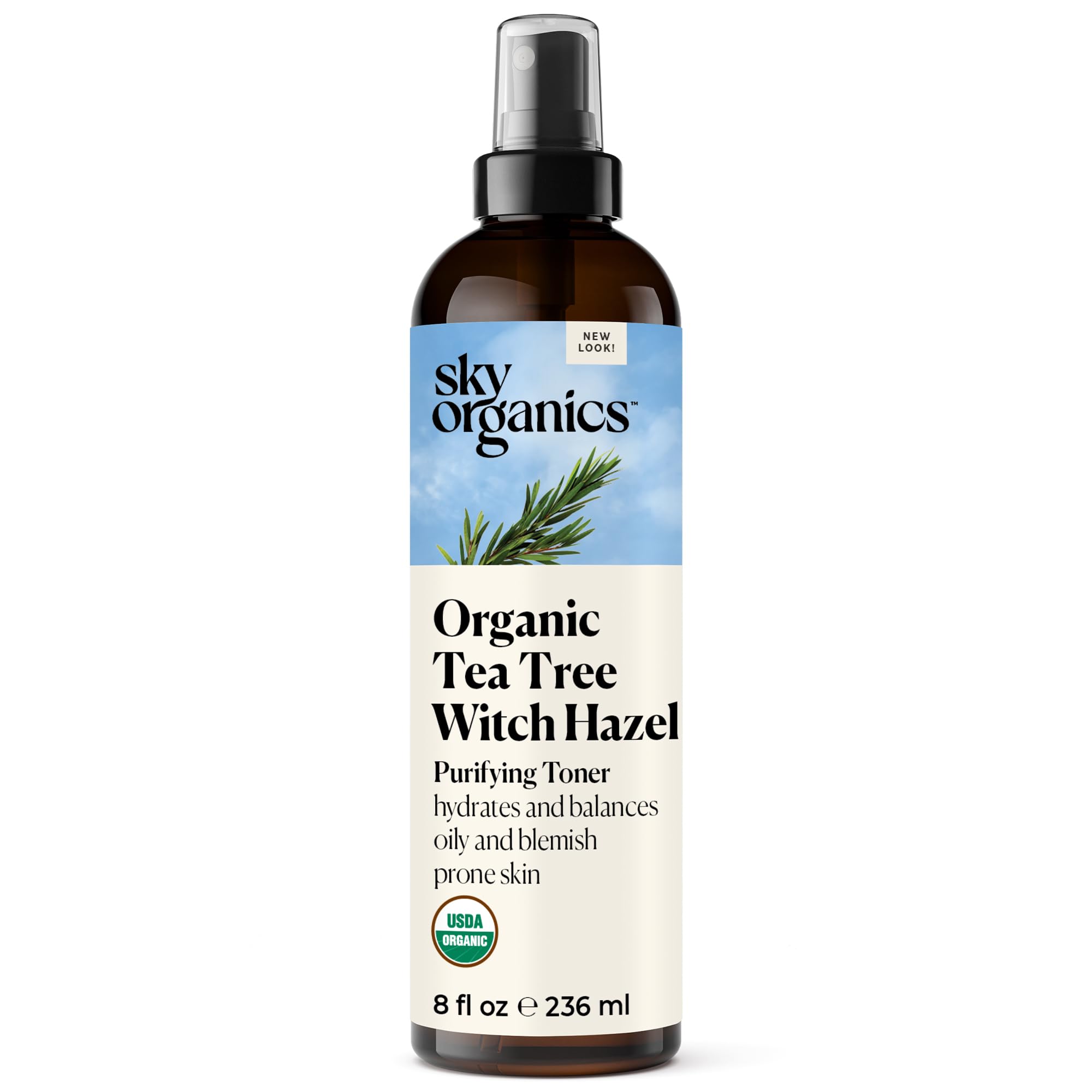 Sky Organics Tea Tree & Witch Hazel Facial Toner - Purifying & Balancing (8 fl Oz)