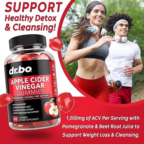 ACV Apple Cider Vinegar Gummies - Natural Support for Advanced Weight Loss, Detox, Cleansing, Digestion Plus Gut Health - ACV Gummies Supplements with 1000MG Apple Cider Vinegar Gummy with The Mother