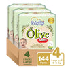 BabyJoy Mega Box Olive Pants and 144 Diapers, Size 4 (9-14kg)