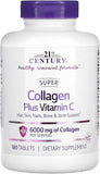 21st Century Super Collagen Plus Vitamin C 6000mg - 180 Tablets - For Skin, Hair & Nails