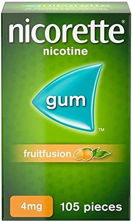 Nicorette Fruit Fusion Chewing Gum (4mg, 105 Pieces) - Quit Smoking Aid