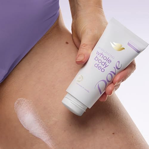 Dove Whole Body Deo Aluminum Free Invisible Cream Deodorant - Coconut & Vanilla, 72H Odor Control, 2.5 oz