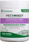 Vets Best - مناديل تنظيف الأذن للكلاب والقطط - تنظيف لطيف (١٦٠ قطعة)