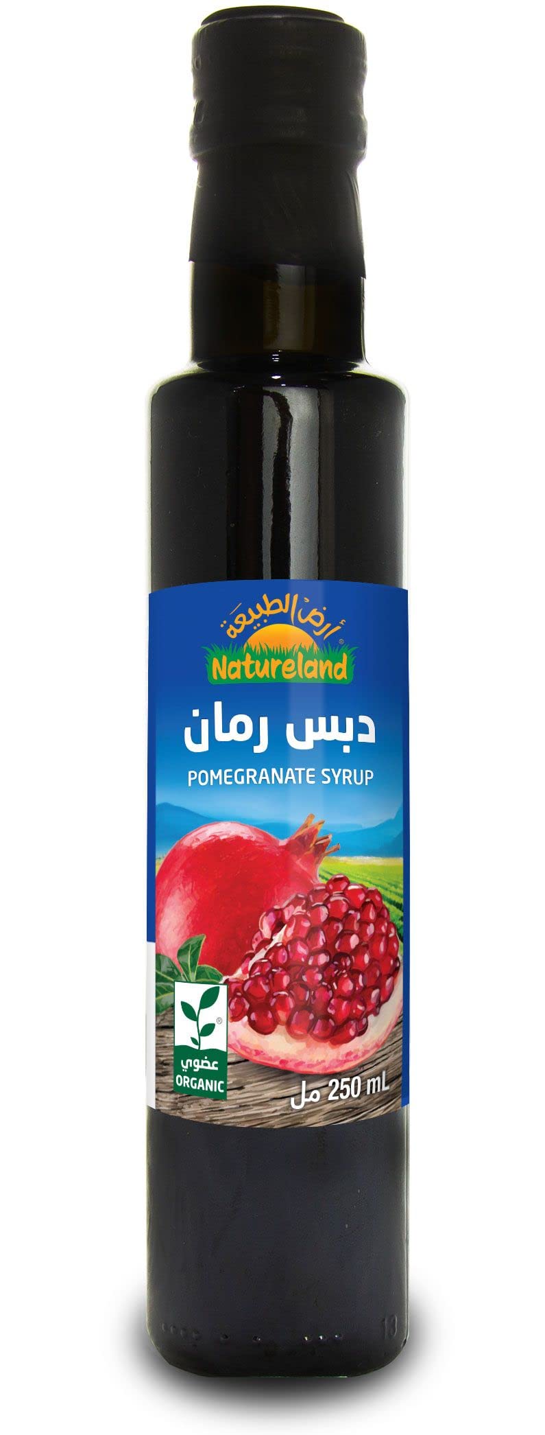 Natureland Pomegranate Syrup - Pure Antioxidant-Rich Natural Sweetener, 250ml