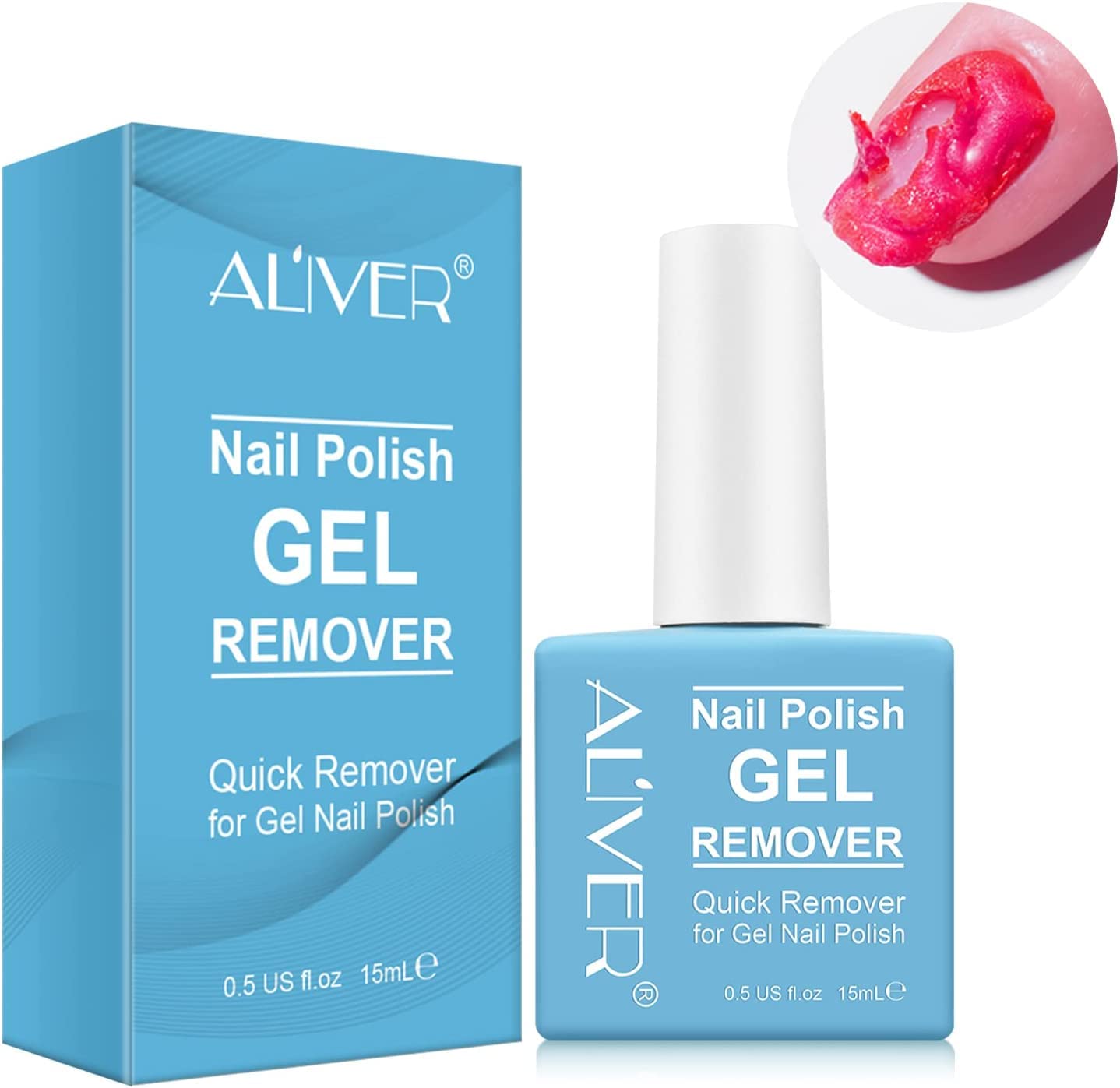 ALIVER No Foil Gel Nail Polish Remover - Quick Removal System