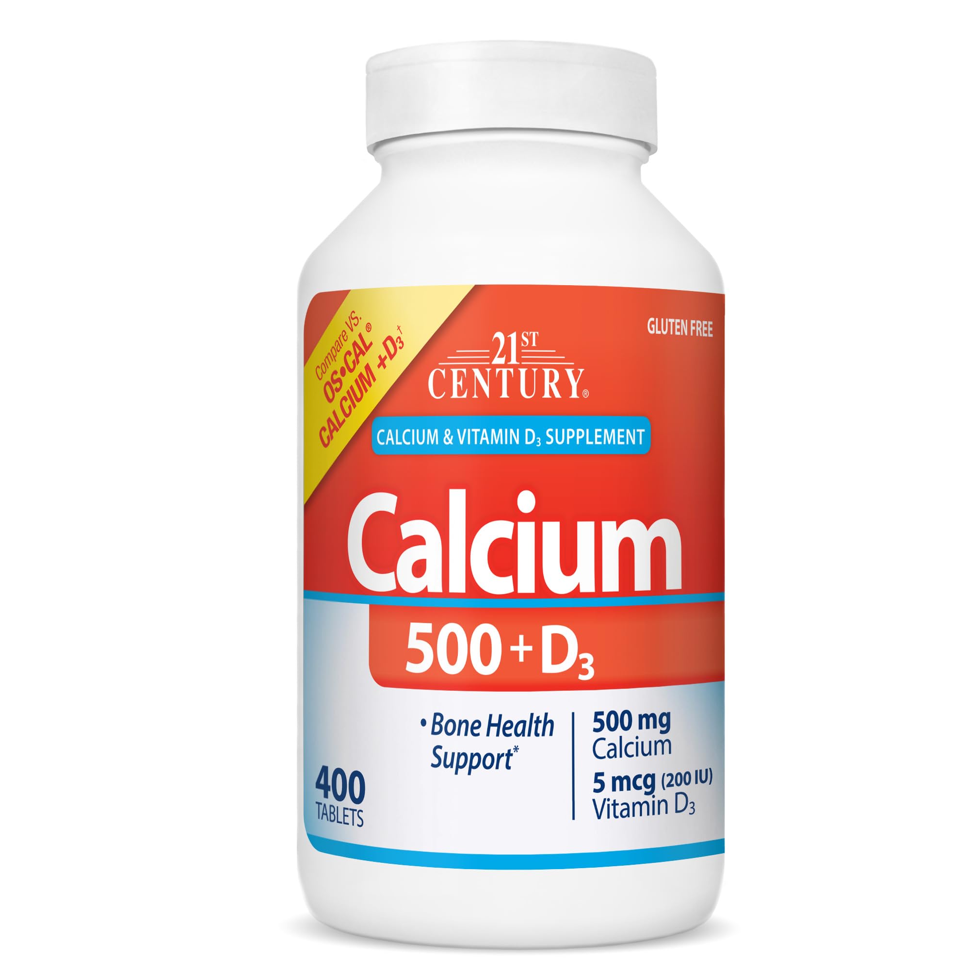 21st Century Calcium 500 with D3 Tablets - 400 Pieces