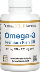 California Gold Nutrition, زيت السمك الممتاز أوميجا 3، 100% جيلاتين سمكي