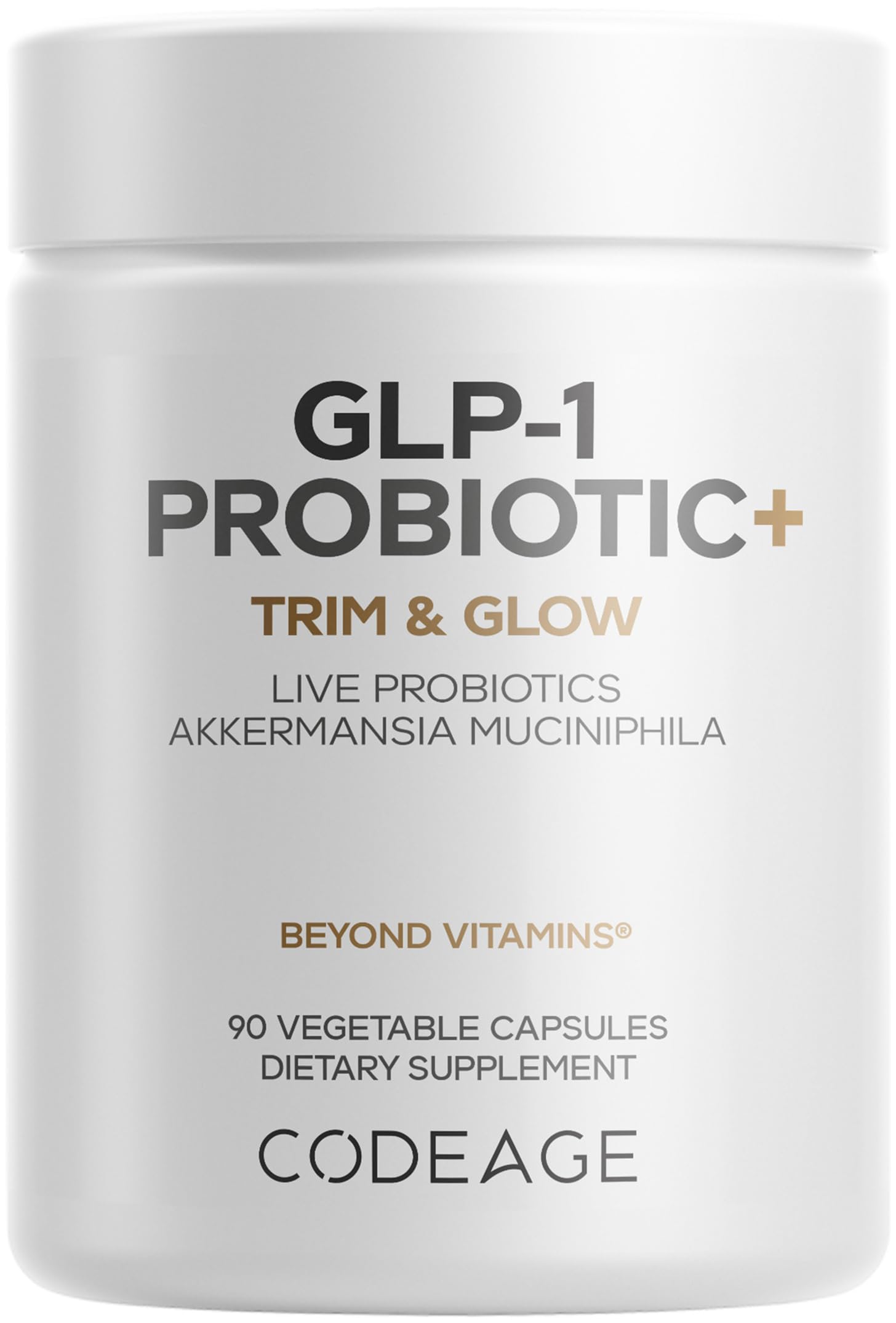 Codeage GLP-1 Probiotic+ - Live Probiotics with Akkermansia & Chicory Inulin, 500 Million AFU