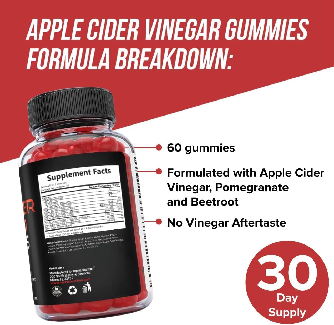 Apple cider vinegar gummies for weight loss and detox support.