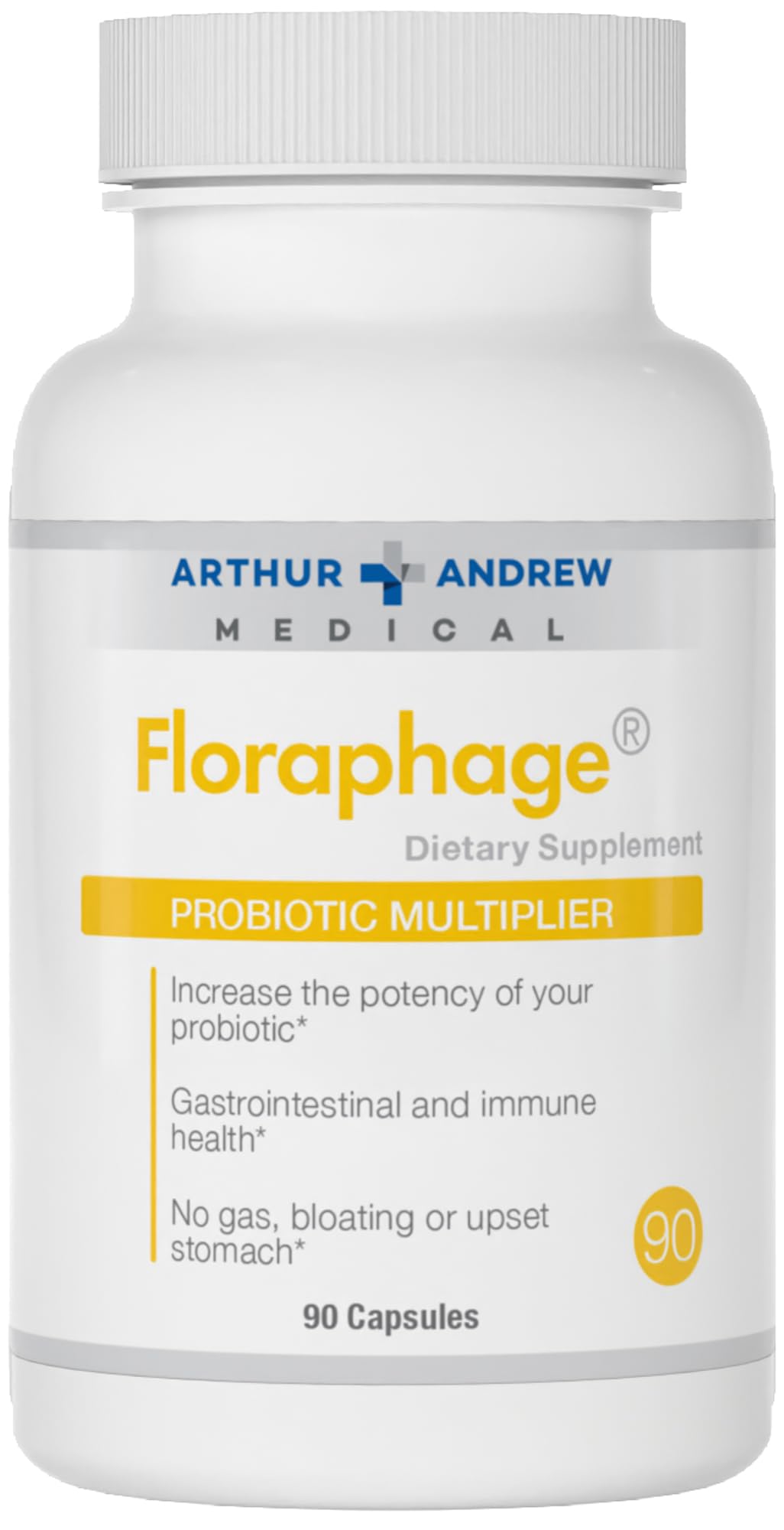 Arthur Andrew Medical Floraphage Probiotic Prebiotic Supplement - 90 Capsules