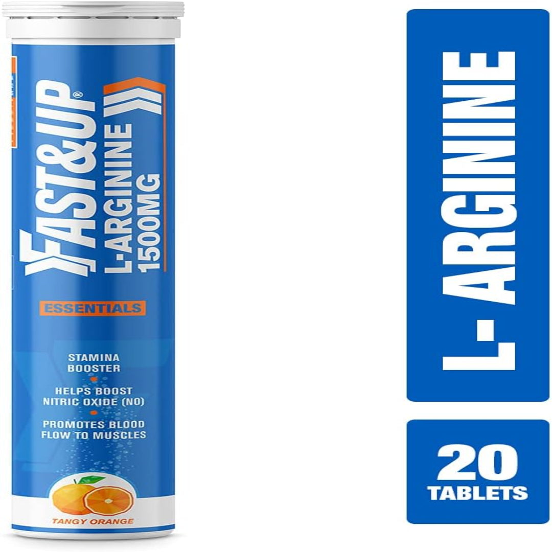 أقراص الـ L-Arginine  الفوارة من فاست أند أب، بنكهة البرتقال المنعشة، لزيادة القدرة على التحمل وتأخير الإرهاق.