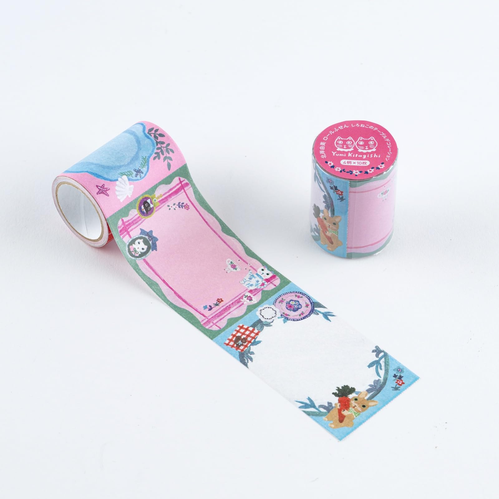 Hobonichi Techo White Cat Sticky Note Roll - Table Decorations