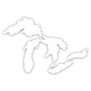 Michigan Great Lakes Vinyl Decal Sticker for Car Window Bumper - 6 Inches Wide White