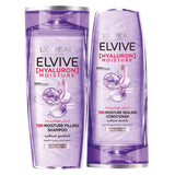 L'Oréal Paris Elvive Hyaluron Moisture Shampoo Conditioner Set - 400ML Shampoo + 360ML Conditioner for Oily, Frizzy, Dry Hair