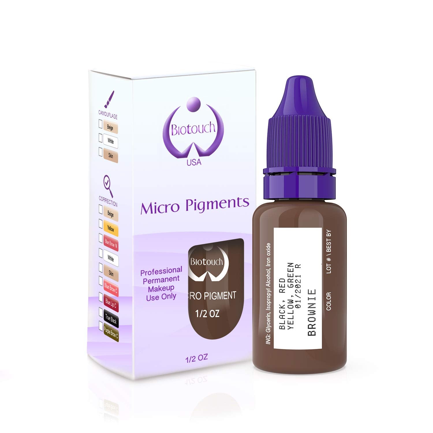 Biotouch Microblading Pigment 1/2 oz - Brownie Hair Stroke Color