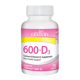 21st Century 600+D3 Calcium Supplement - 75 Tablets