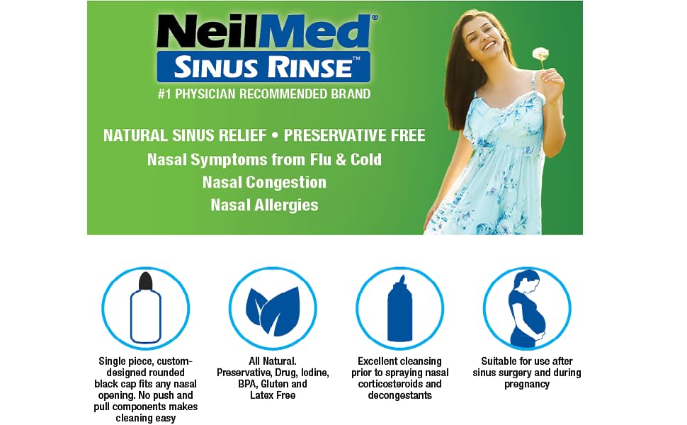 NeilMed Sinus Rinse Complete Nasal Wash Kit for Sinus Relief