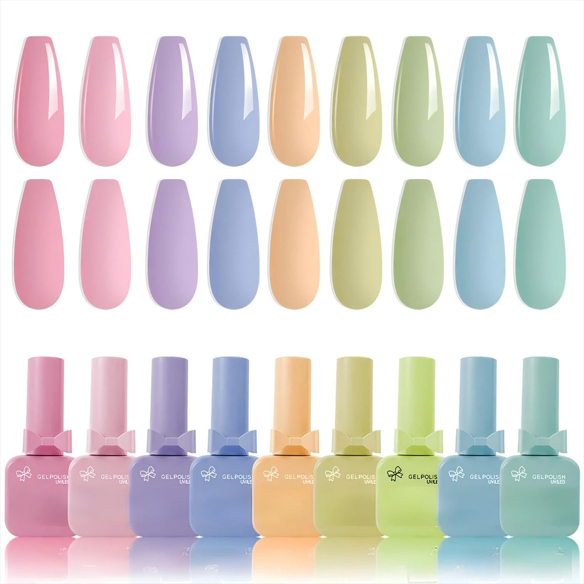 Modelones 9-Piece 15ml Gel Polish Set | 3D Enamel Colors for DIY Manicure