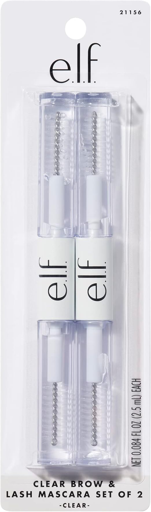 e.l.f. Clear Lash & Brow Gel 2-Pack - Vegan Brow & Lash Grooming Gel