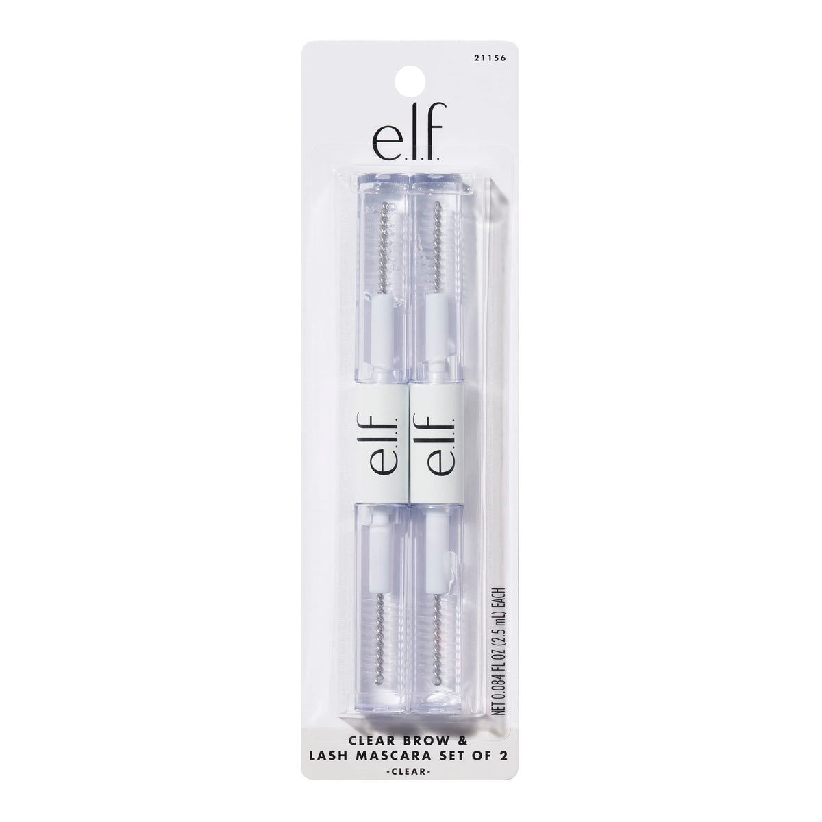 e.l.f. Clear Lash & Brow Gel 2-Pack - Vegan Brow & Lash Grooming Gel