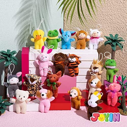 24 Pack Mini Animal Plush Toys - Birthday Party Favors
