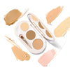Full Coverage Concealer & Contour Palette - 3 Colors Cream Contour, Highlighter & Bronzer Makeup Kit