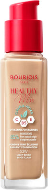 Bourjois Healthy Mix Clean Foundation، مزيج صحي نظيف، لمسة نهائية طبيعية، لون بيج فاتح ٣٠ مل