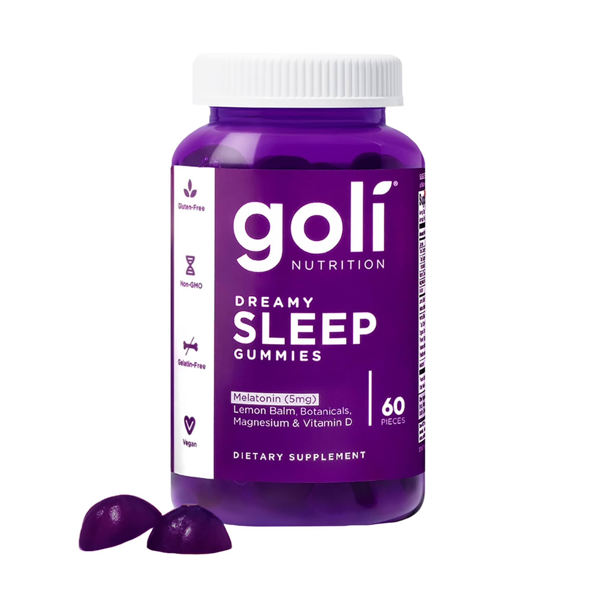 Goli Dreamy Sleep Gummies with Melatonin & Magnesium - Vegan 60 Count