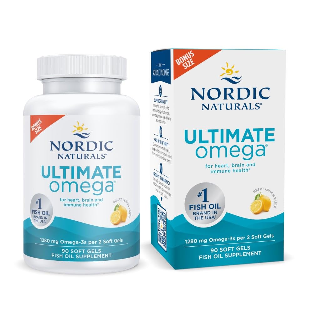 Nordic Naturals Ultimate Omega, Lemon - 90 Soft Gels (1280mg Omega-3)