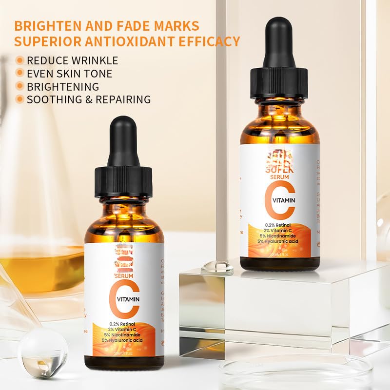 FUIN Turmeric Vitamin C Serum for Face - Brightening & Anti-Aging with Hyaluronic Acid - 30ml