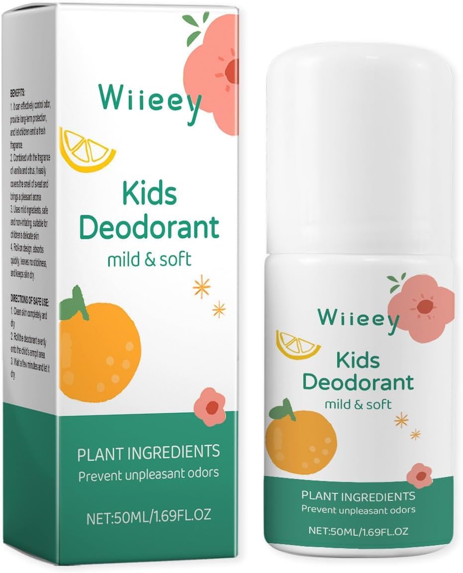 Natural Deodorant for Kids & Teens - Aluminum-Free, Alcohol-Free, Hypoallergenic, 24H Odor Protection