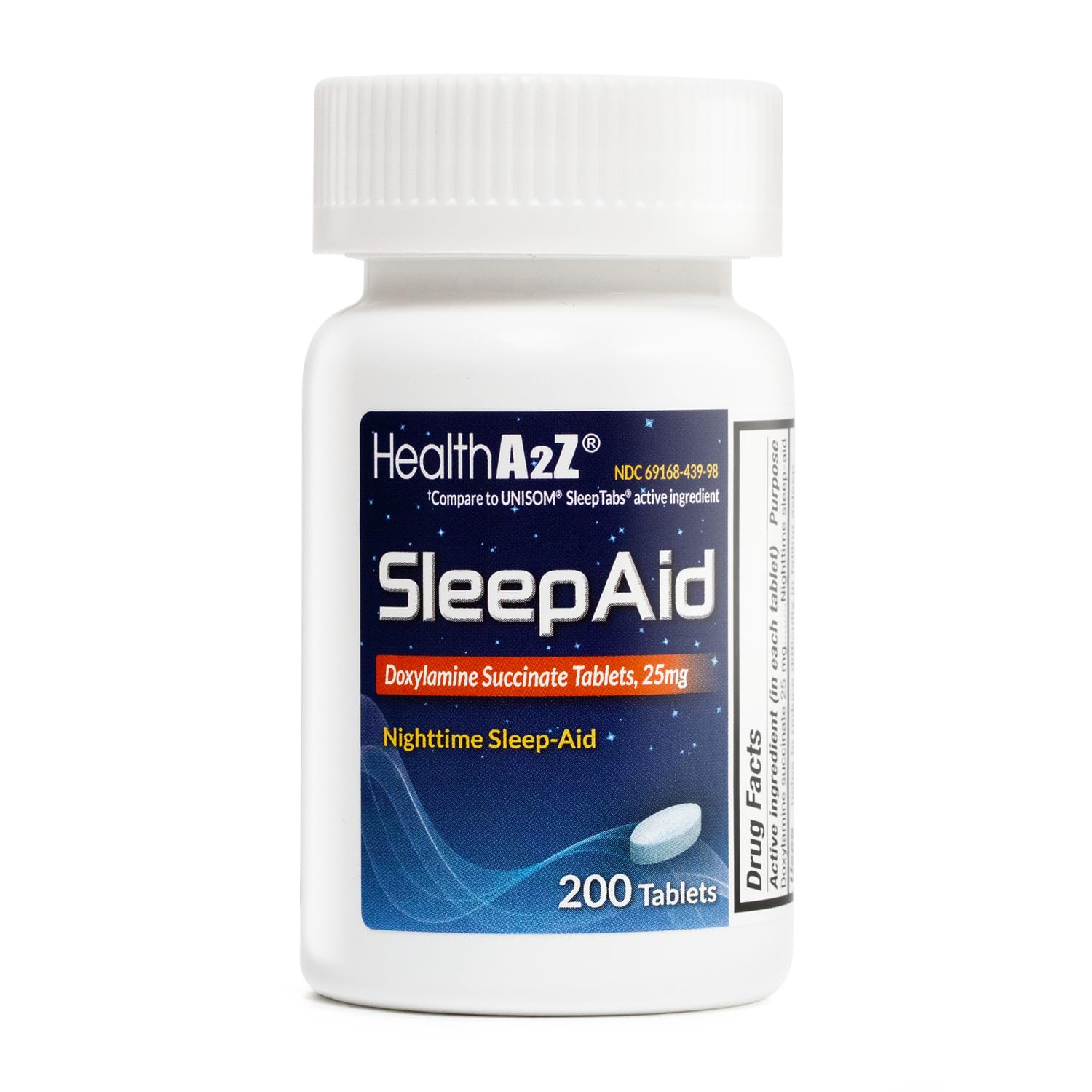 HealthA2Z® Sleep Aid - Doxylamine Succinate 25mg for Fast-Acting Sleep Support (Pack of 1, 200 Count)