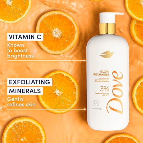 Dove Glow Recharge Body Wash with Vitamin C Serum - Illuminates & Exfoliates Skin - 18.5 Fl Oz