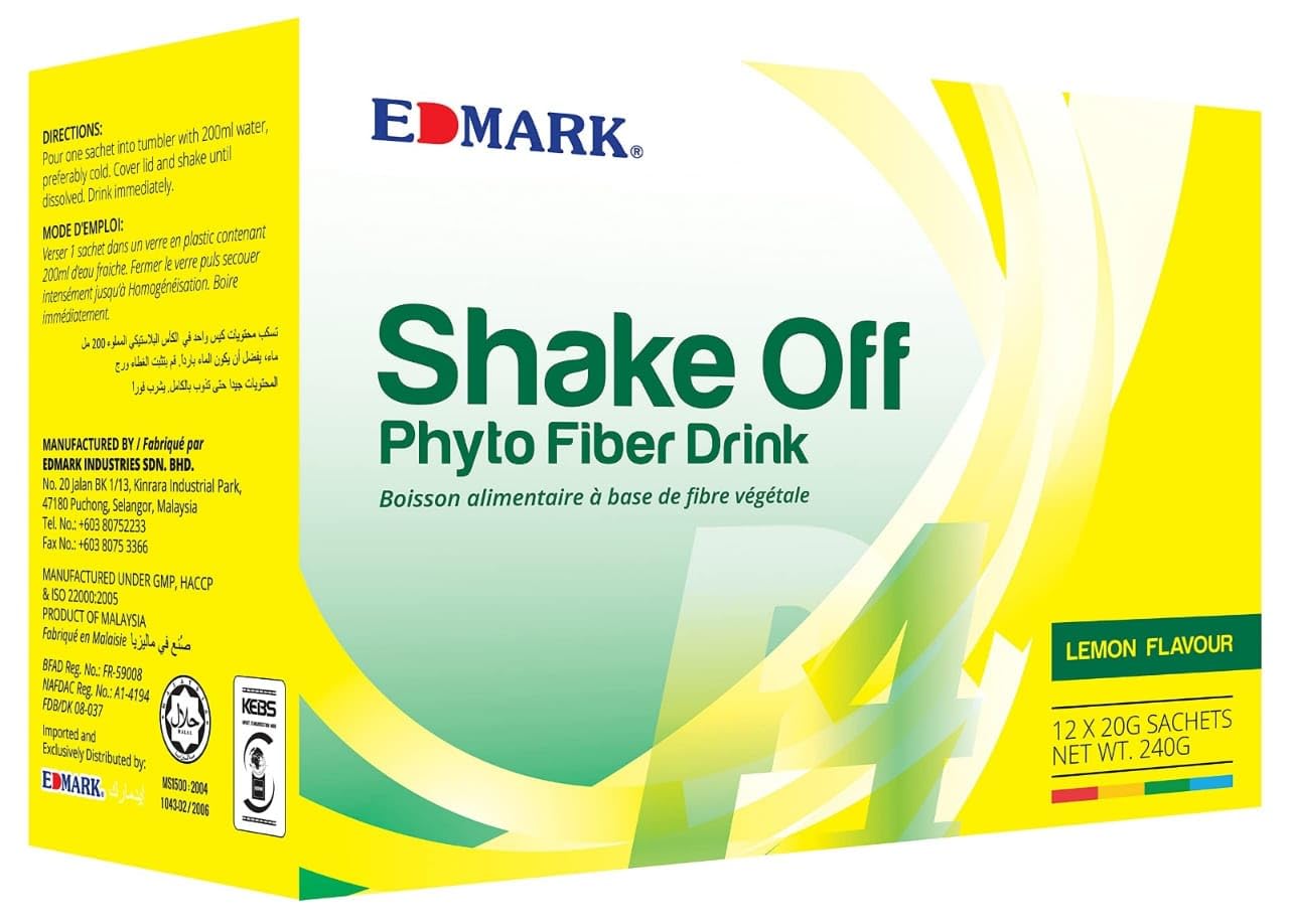EDMARK Shake Off Phyto Fiber Drink - Lemon Flavour (Detox & Digestion)