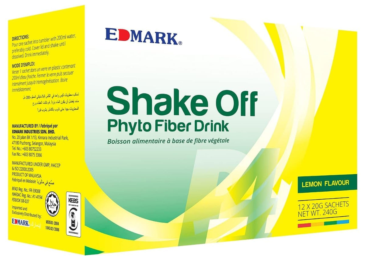 EDMARK Shake Off Phyto Fiber Drink - Lemon Flavour (Detox & Digestion)