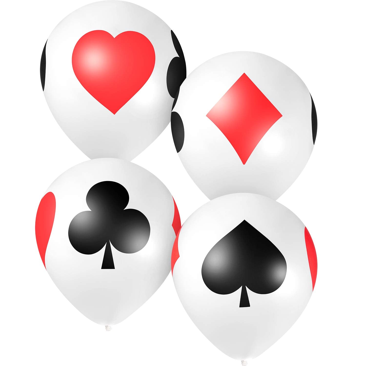 12 Inch Casino Card Night Latex Balloons - 50 Pack Poker Balloons for Casino Party Decorations
