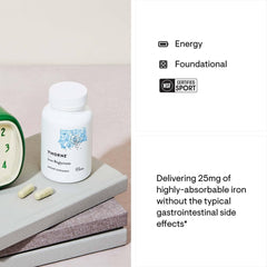 THORNE Iron Bisglycinate - مكمل غذائي من الحديد بتركيز 25 مجم لتعزيز الامتصاص دون آثار جانبية على الجهاز الهضمي - معتمد من NSF للرياضة - خالٍ من الجلوتين - 60 كبسولة
