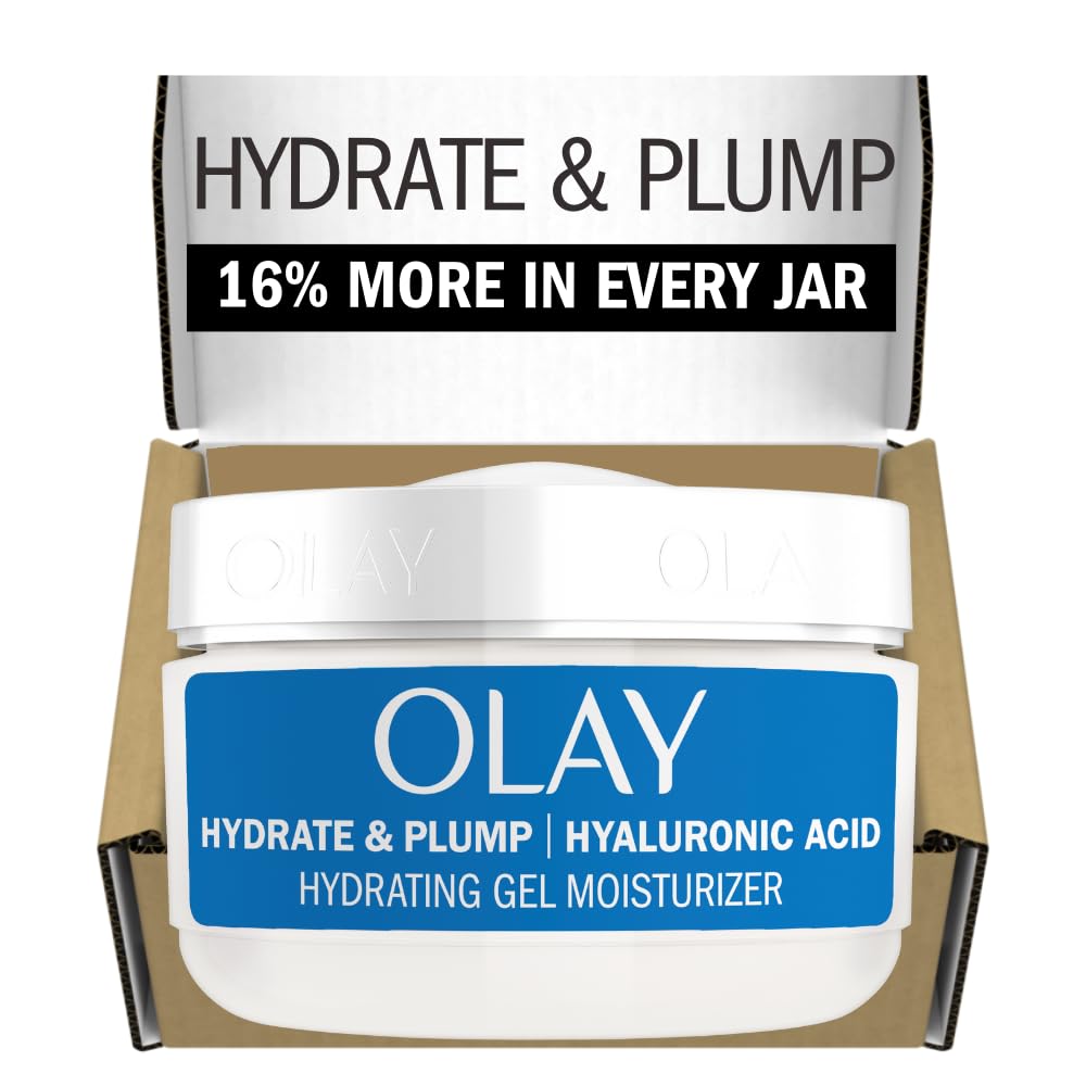 Olay Plump & Hydrate Face Gel Moisturizer, 2oz Hyaluronic Acid, Fragrance-Free