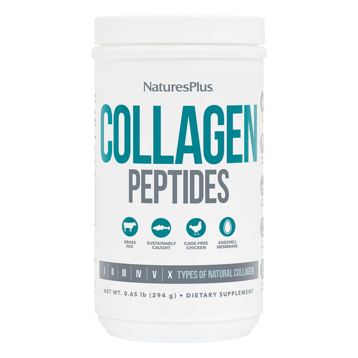Nature's Plus Collagen Peptides 294g (0.65lbs) - Hydrolyzed Collagen Protein Powder