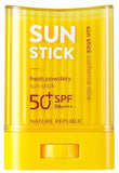 California Aloe Fresh Powdery Sun Stick SPF50+ PA++++ 25ml, Natural Sun Protection for Face
