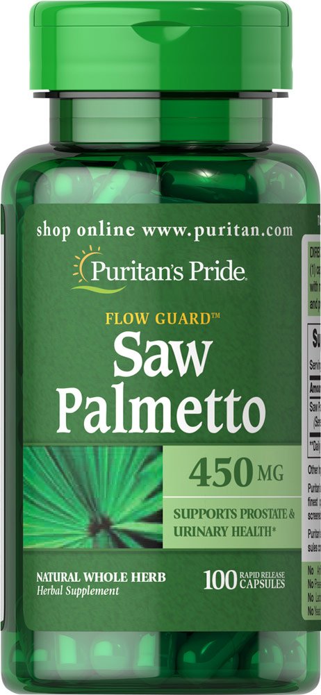 Puritan's Pride Saw Palmetto 450 Mg - Prostate and Urinary Health Support, 100 Count