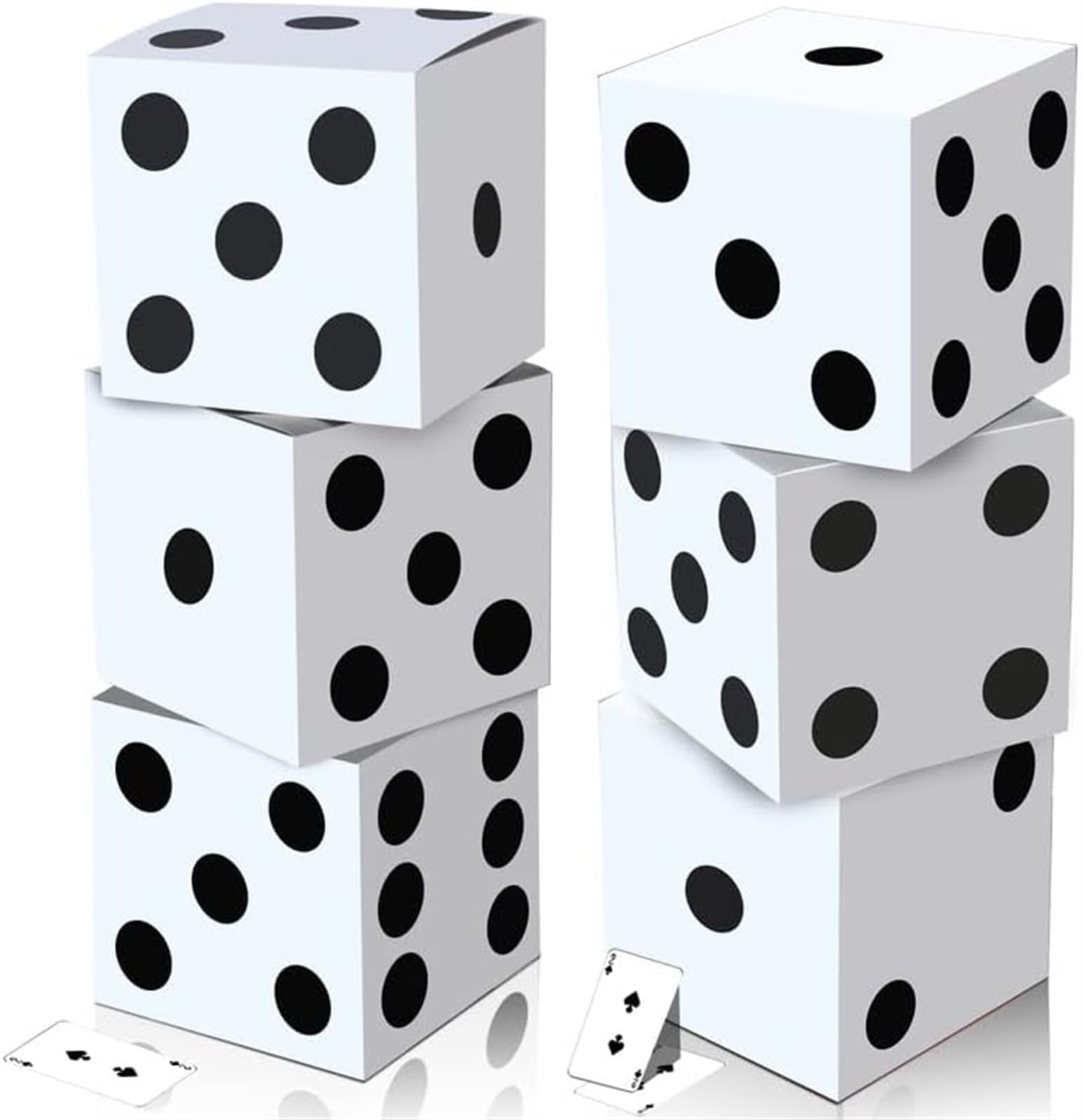 THE WHITE SHOP Dice Favor Boxes – Casino Theme Party Decorations with Large Jumbo Dice for Game Night, Vegas, New Year, Graduation & Prom Supplies