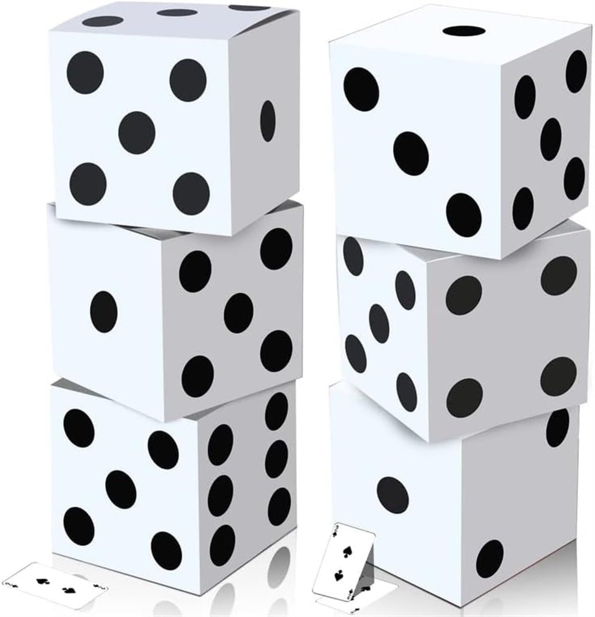 THE WHITE SHOP Dice Favor Boxes – Casino Theme Party Decorations with Large Jumbo Dice for Game Night, Vegas, New Year, Graduation & Prom Supplies