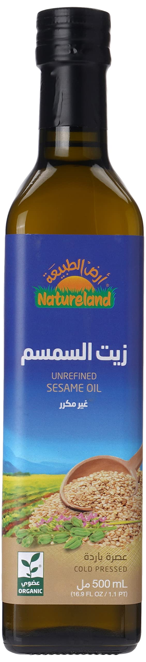 Pure Natureland Sesame Oil 500ml - Cold-Pressed for Authentic Flavor