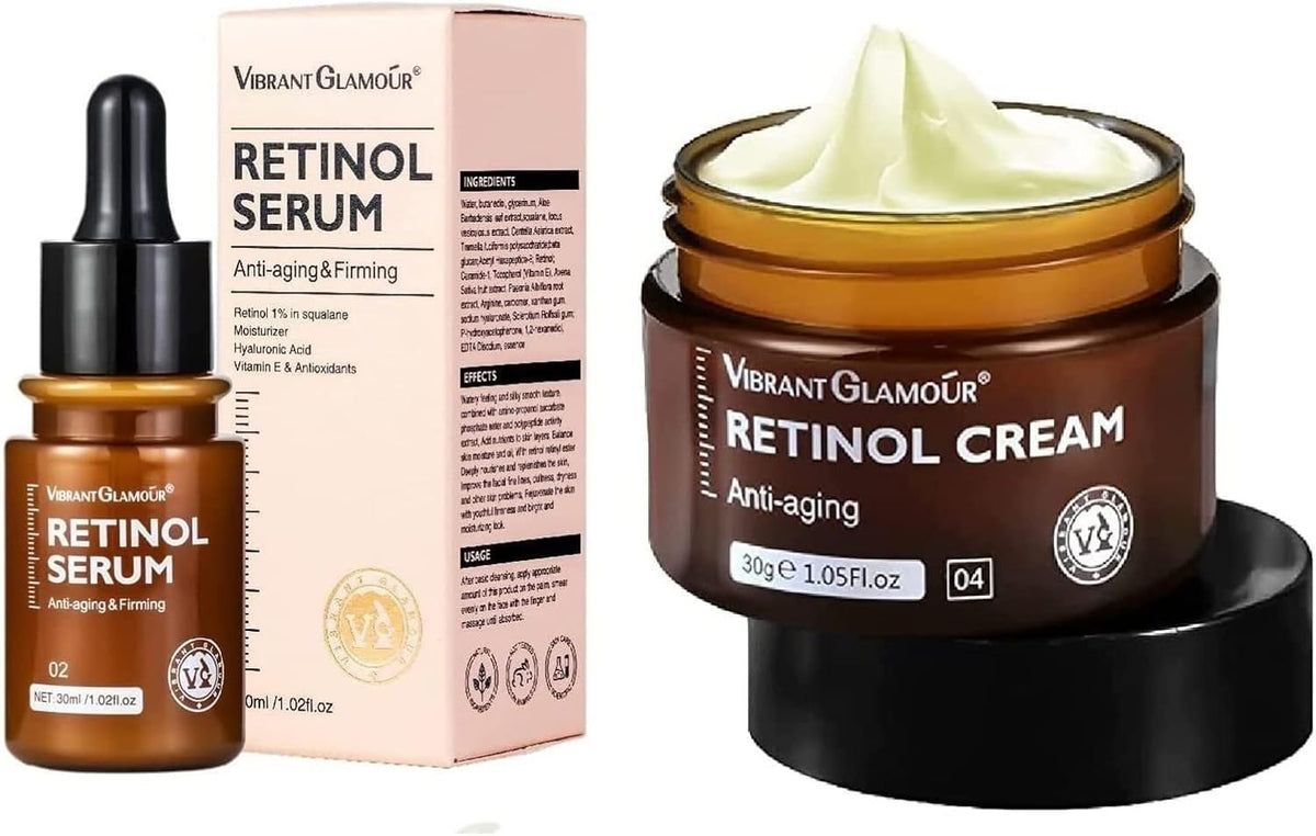 Vibrant Glamour Anti-Aging Retinol Cream & Serum Duo