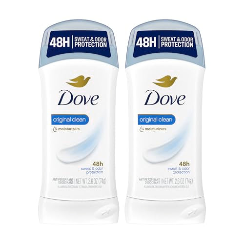 Dove Invisible Solid Antiperspirant Deodorant Stick for Women - Original Clean, 2.6 oz, 2 Count