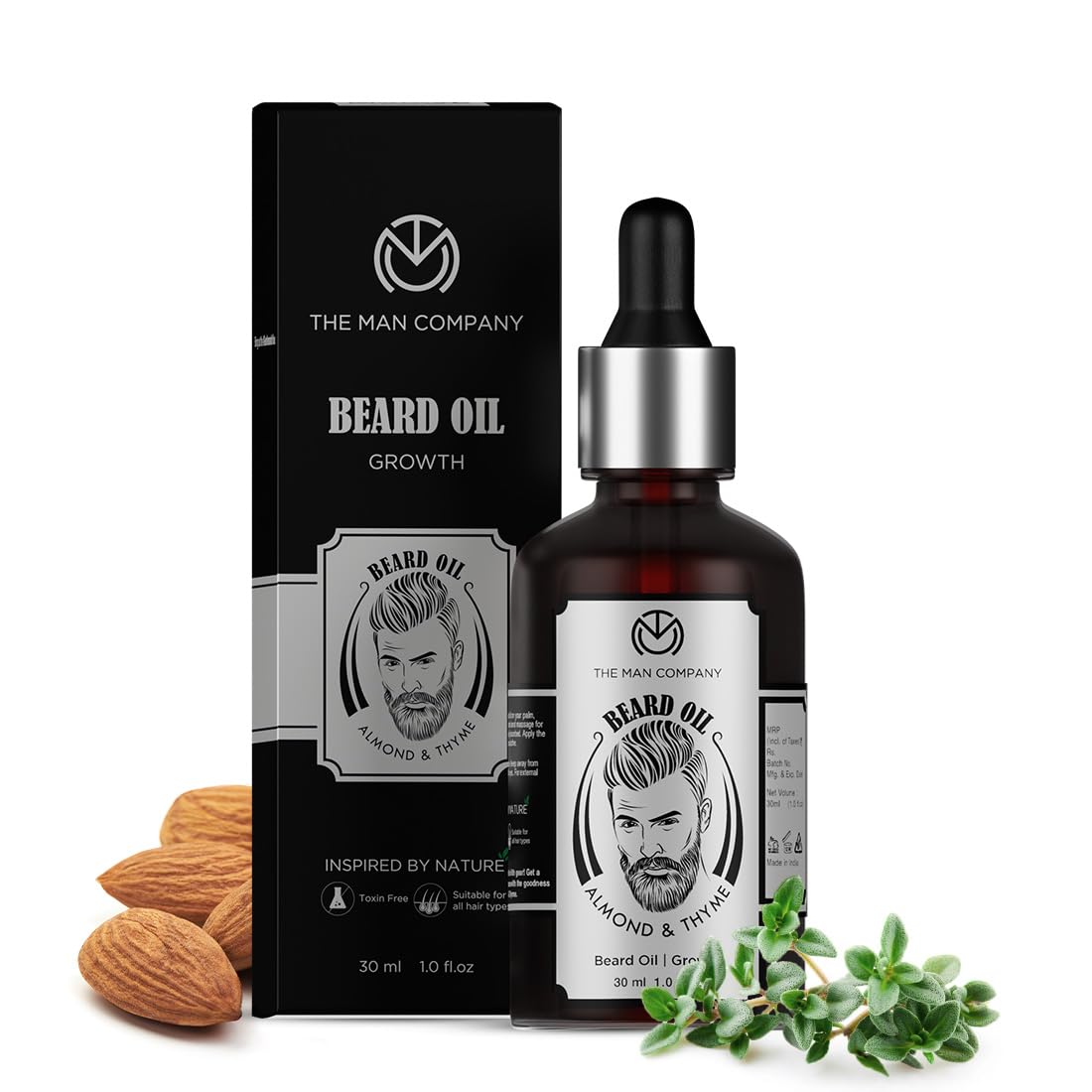 The Man Company Beard Growth Oil - Almond & Thyme - 30ml