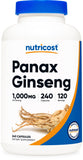 Nutricost Panax Ginseng, 1000mg, 240 Capsules, Non-GMO, Gluten Free